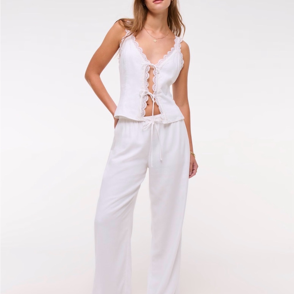 Abercrombie & Fitch Linen Blend Pull On Pant